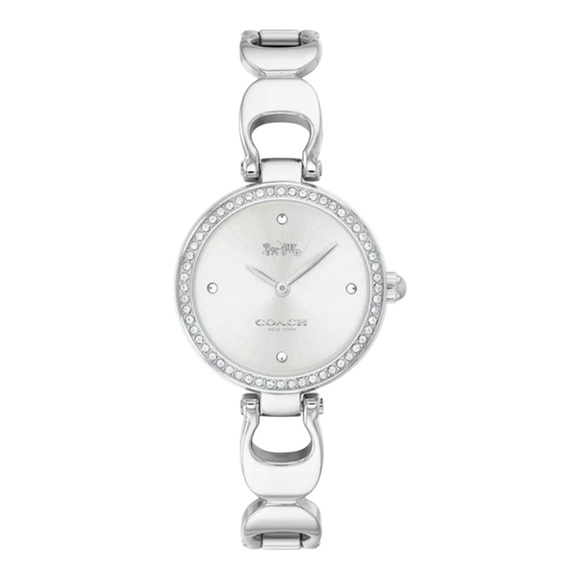 Coach Park Crystals Silver Dial Silver Steel Strap Watch For Women - 14503170